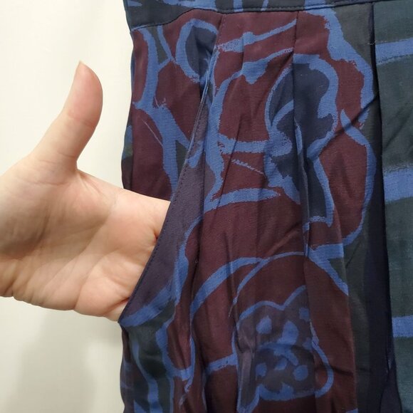 Componix Petites Women's Vintage Navy Abstract Matching Skirt Blouse Set Sz 6/8P - Picture 8 of 11